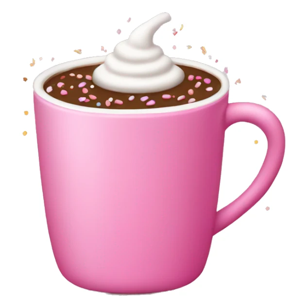 hot cocoa in pink cup with sprinkles on top sticker