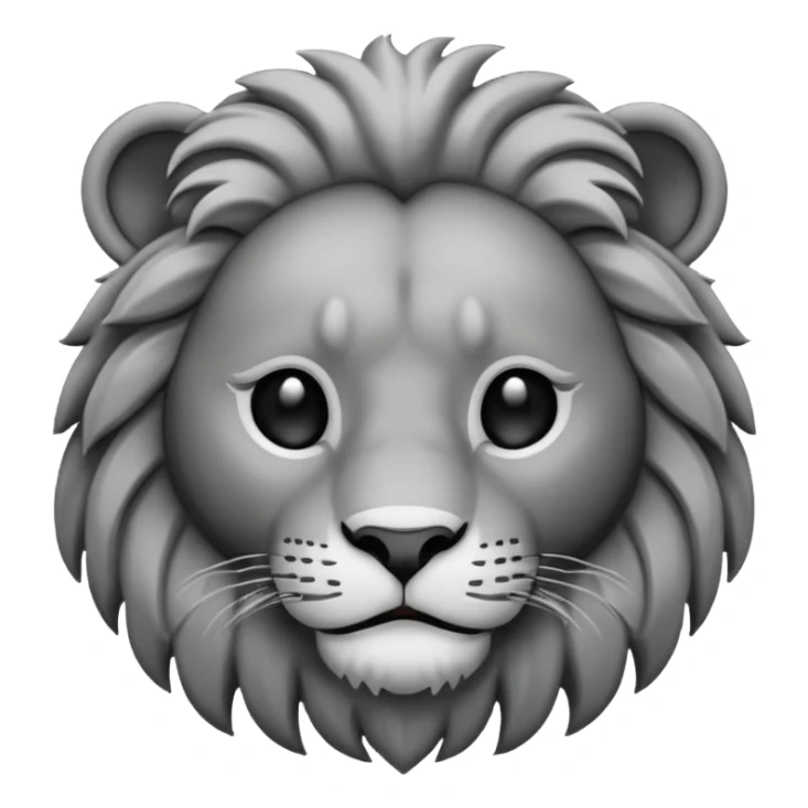 A face of lion roraing in black and white emoji sticker