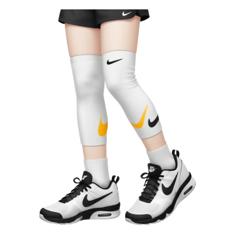 all-white, with black nike logo socks sticker