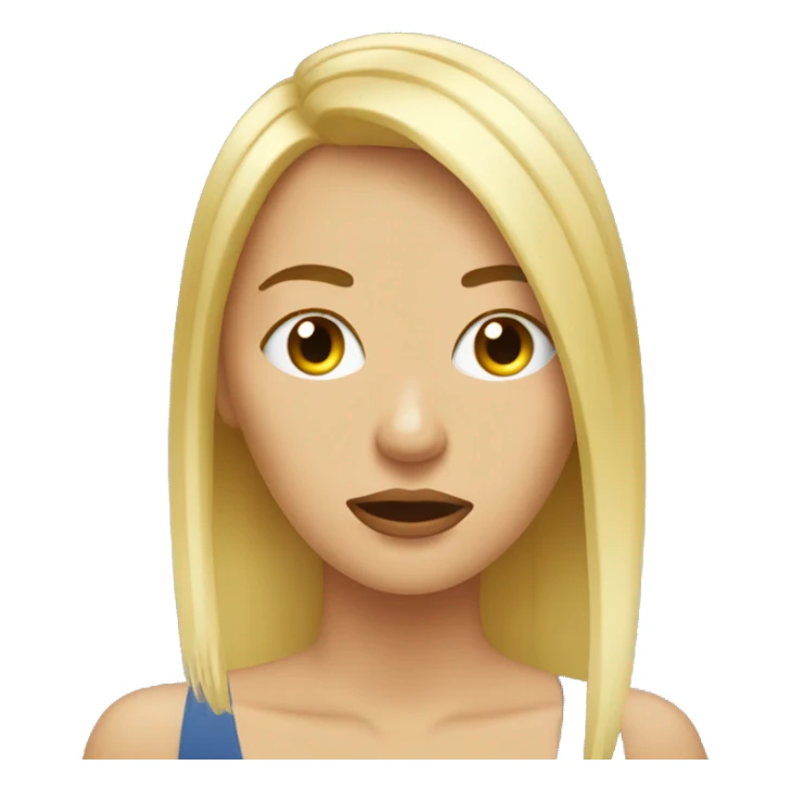 Tired blonde woman with toothpicks holding open eyelids  sticker