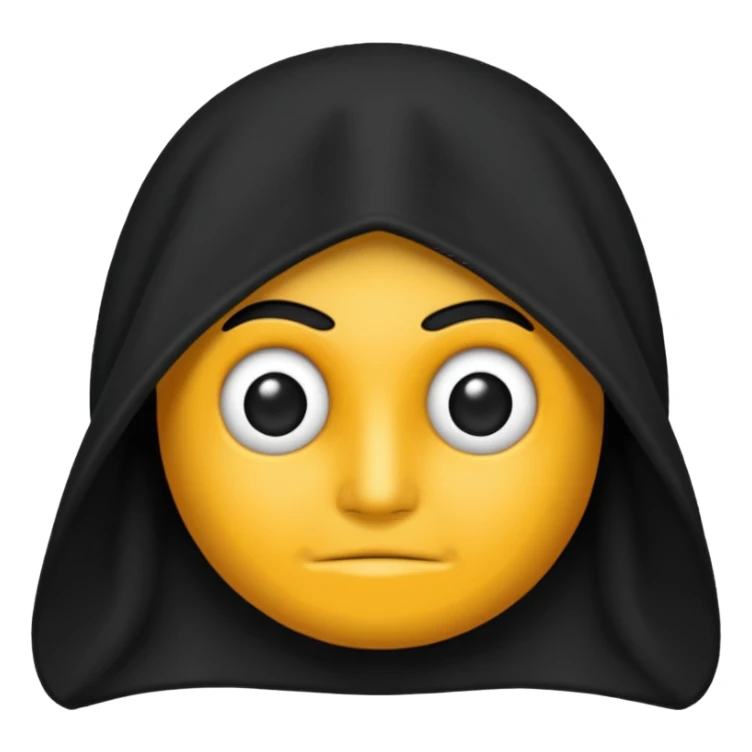preciso de um emoji de capuz de sequestro que tampe toda a cara sticker
