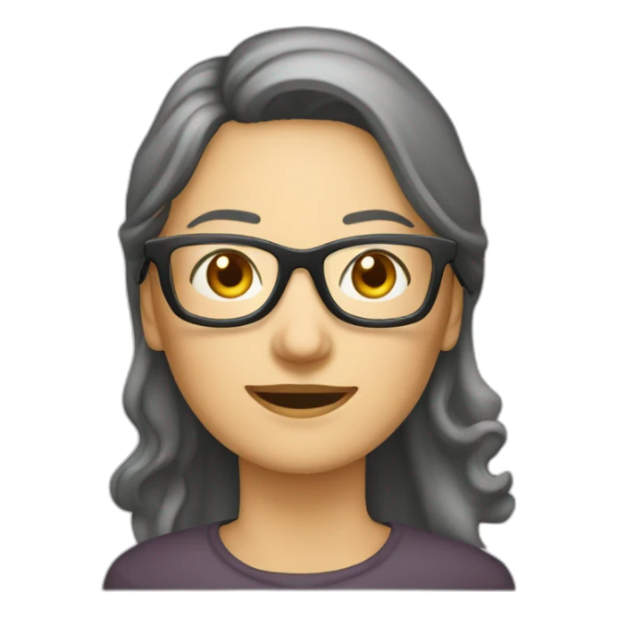 frau am bildschrim mit großer brille sticker