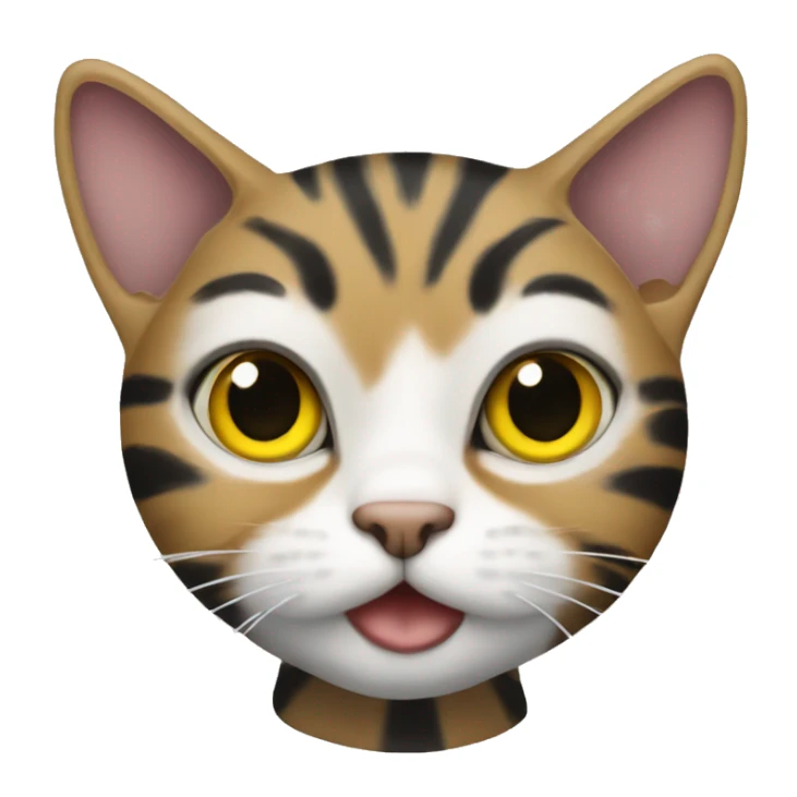 A tabby cat with yellow, black and white stripes sticker