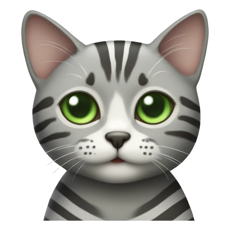 gray striped cat with green eyes  sticker