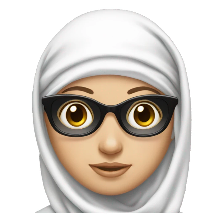 White girl in sunglasses and headscarf sticker