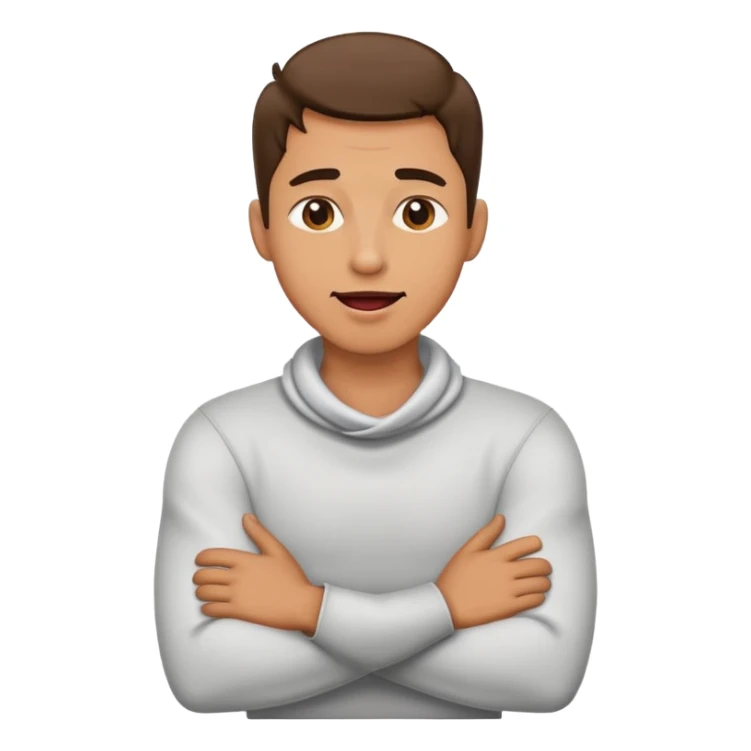 Man holding arms crossed around neck toungue out  sticker