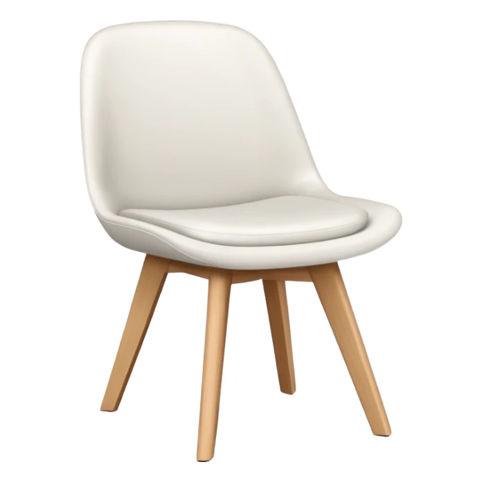 modern white chair with wood sticker