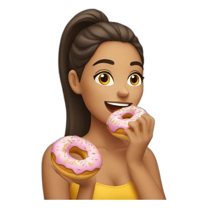 fit latin woman eating a donut sticker