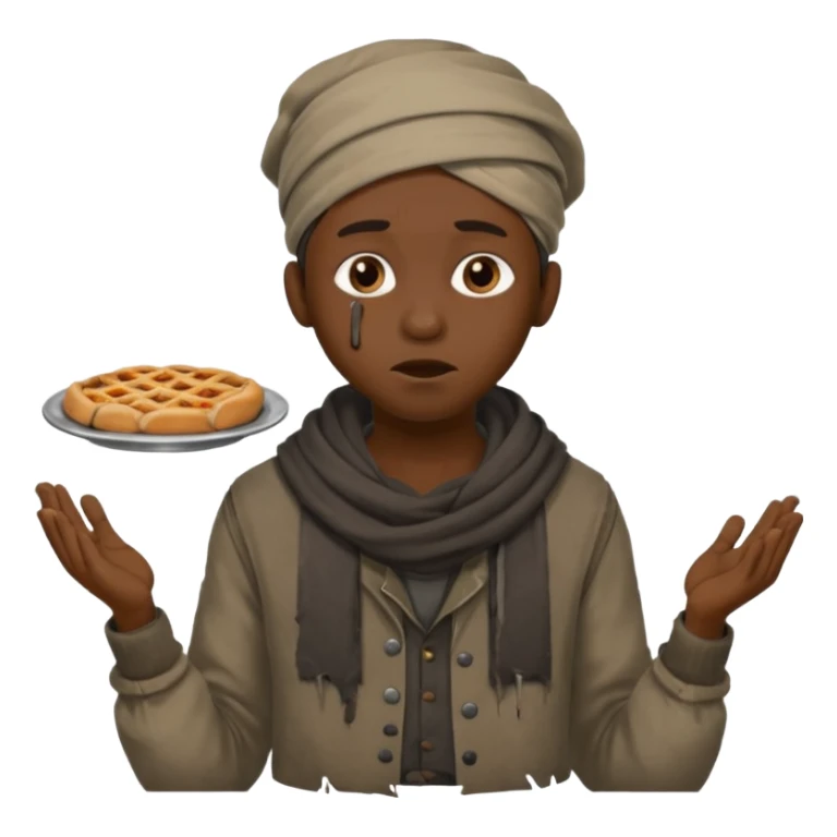 black person begging for food sticker