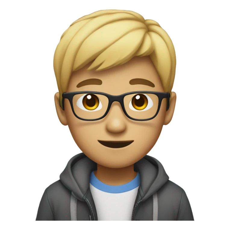 a asian boy with square like glasses being gay with pride flag sticker