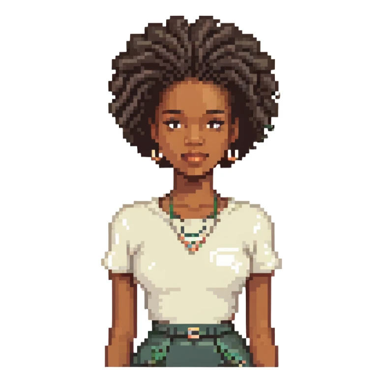 black woman with natural hair sticker