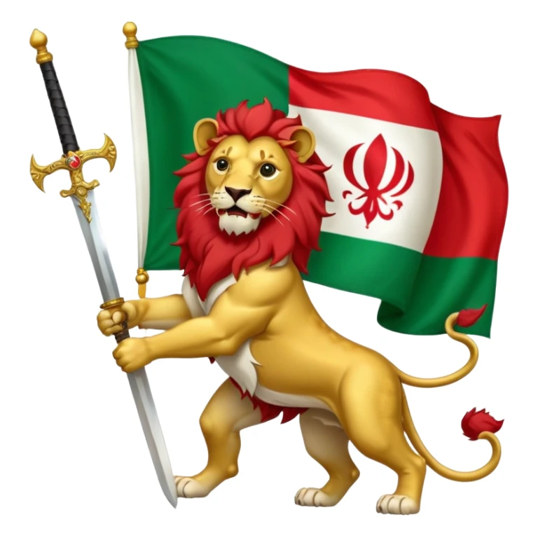 Iran flag with lion in the middle sticker