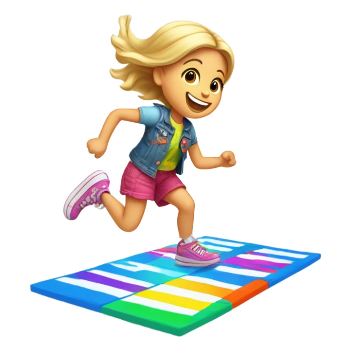 a little white girl playing hopscotch sticker