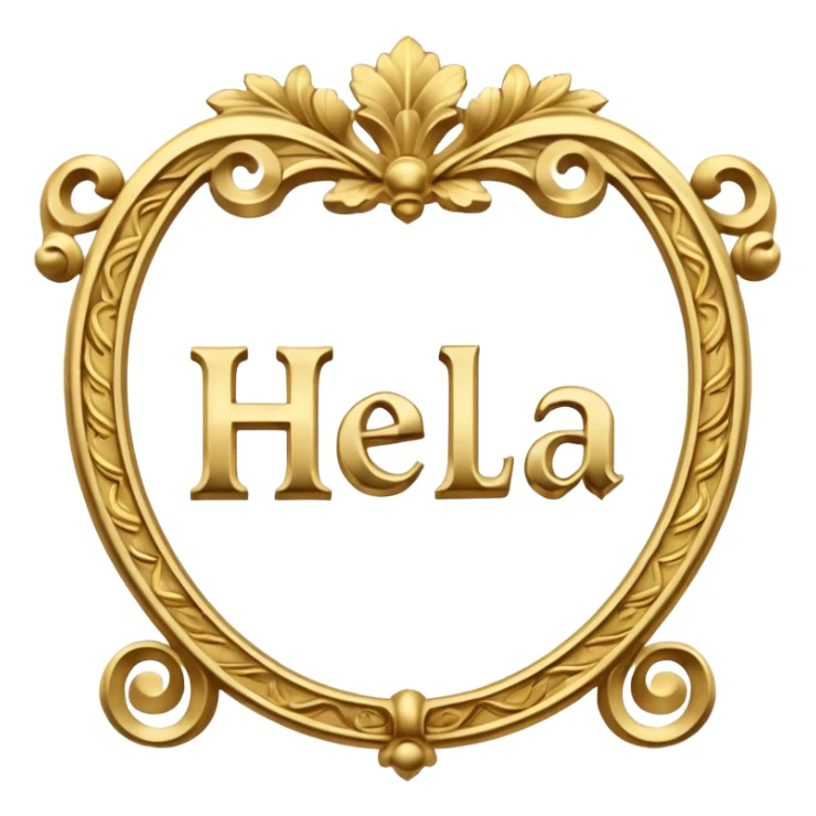 The gold inscription "Helga" in large letters sticker