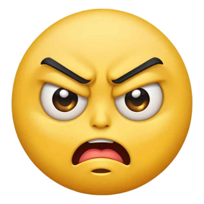 angry face emoji which is also rolling it's eyes sticker