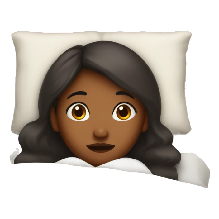 Brown girl sick in bed  sticker
