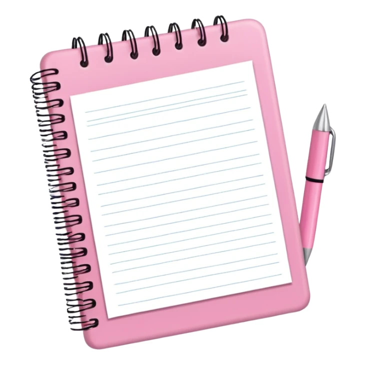 Faça emoji de um planner organizado no notebook rosa  sticker