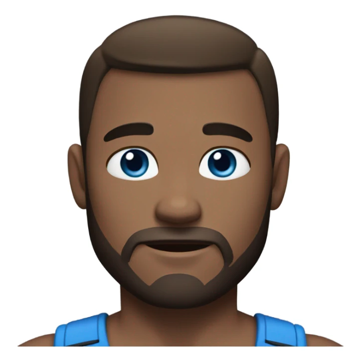 Muscular man white skin brown hair blue eyes no beard  sticker