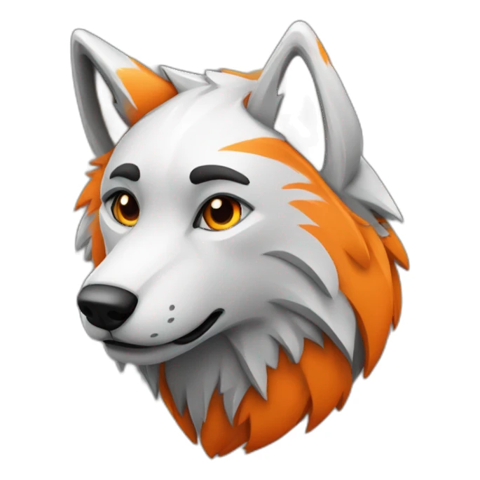 Mascotte de loup au foot en orange et noir sticker