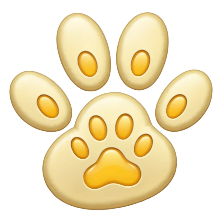 a very light pale pastel golden yellow pawprint sticker
