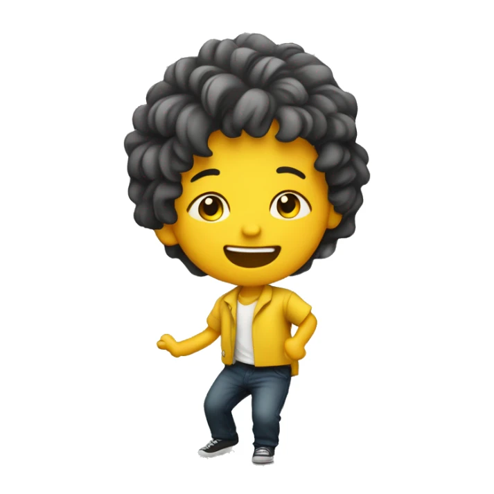 Niño con el pelo amarillo y muy largo bailando sticker