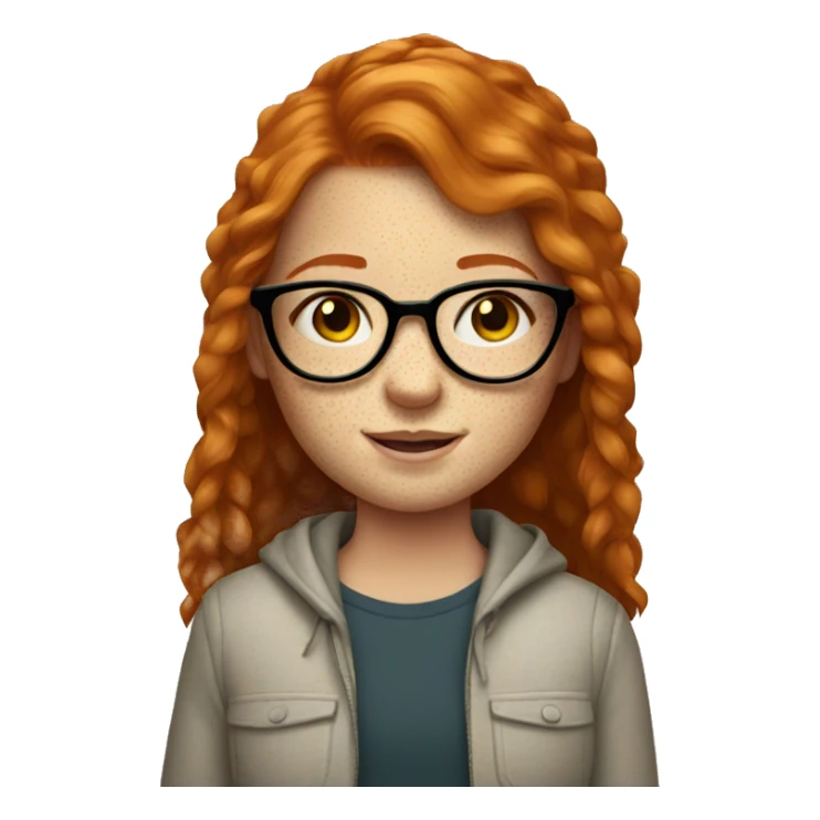 ginger girl with glasses and freckles sticker