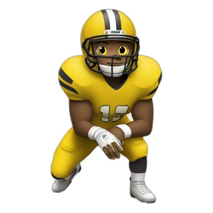 yellow football player sticker
