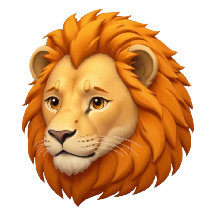 panthera leo male style wild, full flat  cute side profile design in 3d soft l centered composition cartoon style128x128 pixels sticker