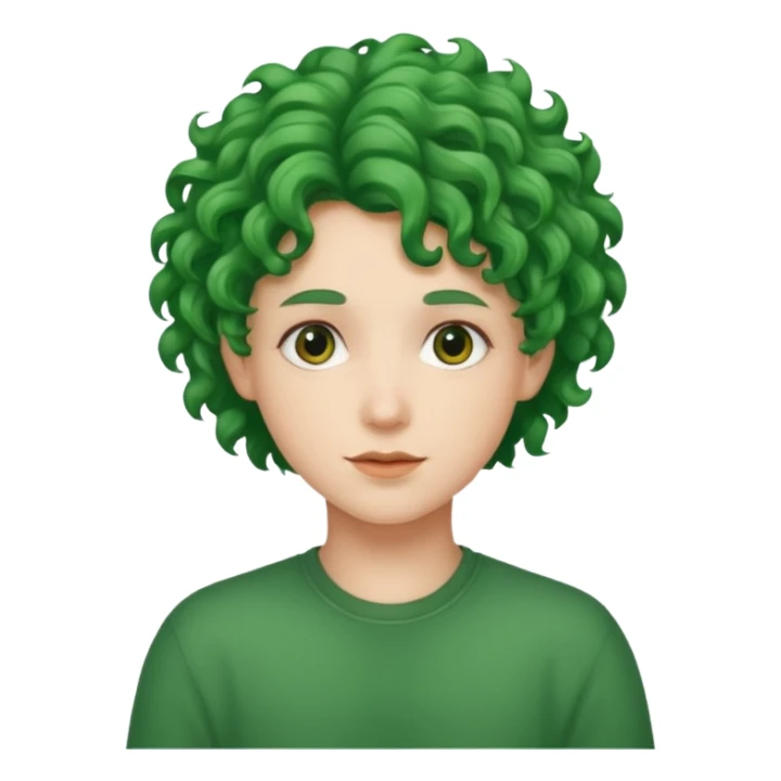 venice tourist green curly hair sticker
