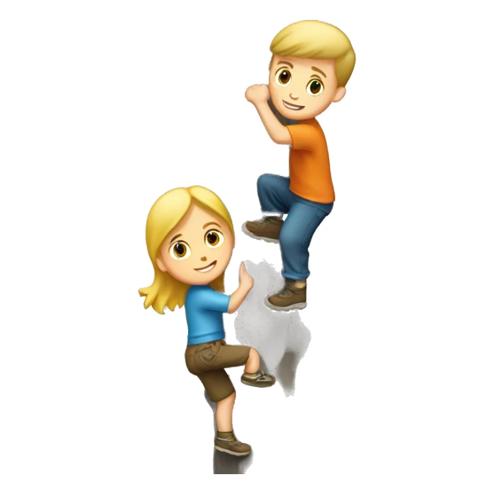 white boy and white girl climbing sticker
