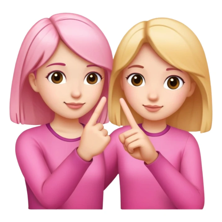 Two girls making a pinky promise  sticker