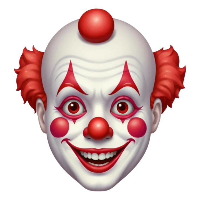 red glitter clown with the retarded facial expression sticker