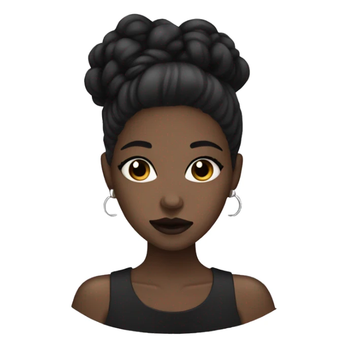 goth light brown skin girl doing skincare sticker