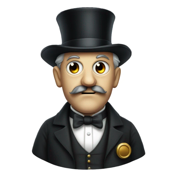 Evil British man with a tophat and monocle. sticker