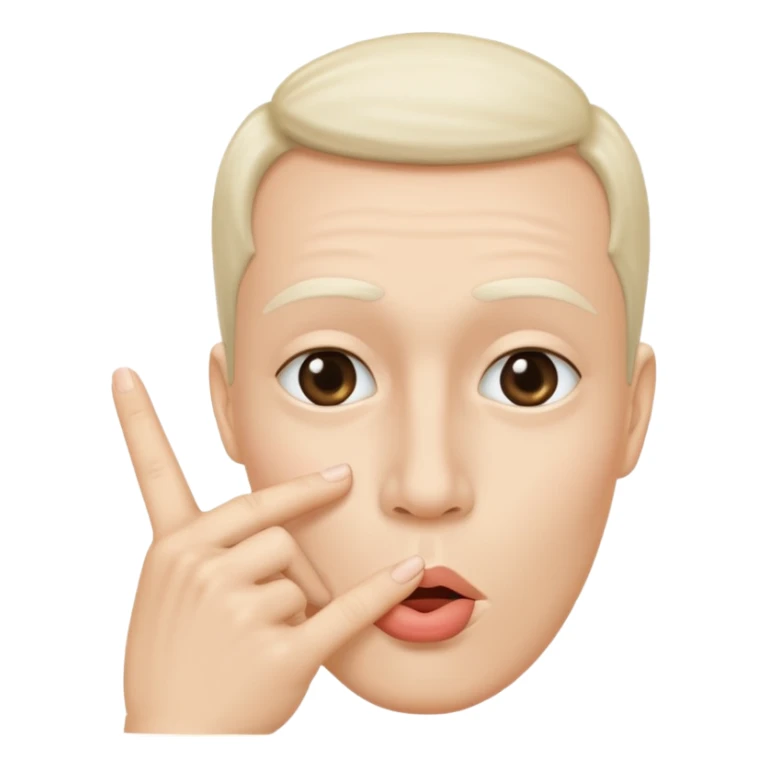 Solid White color Shh finger and hand emoji sticker