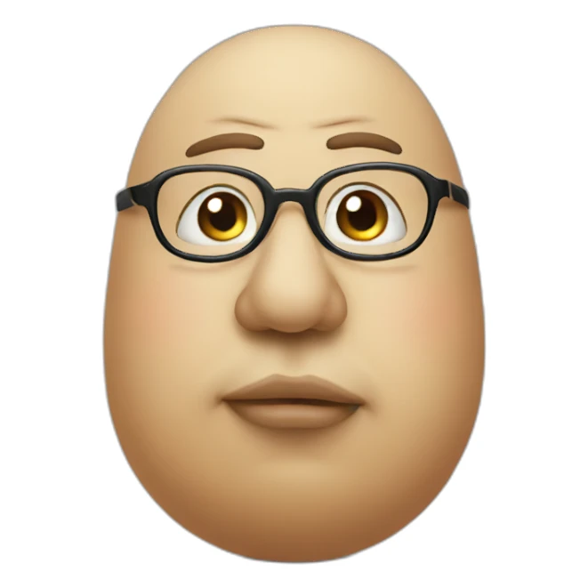 fat bald potato glasses nose sticker