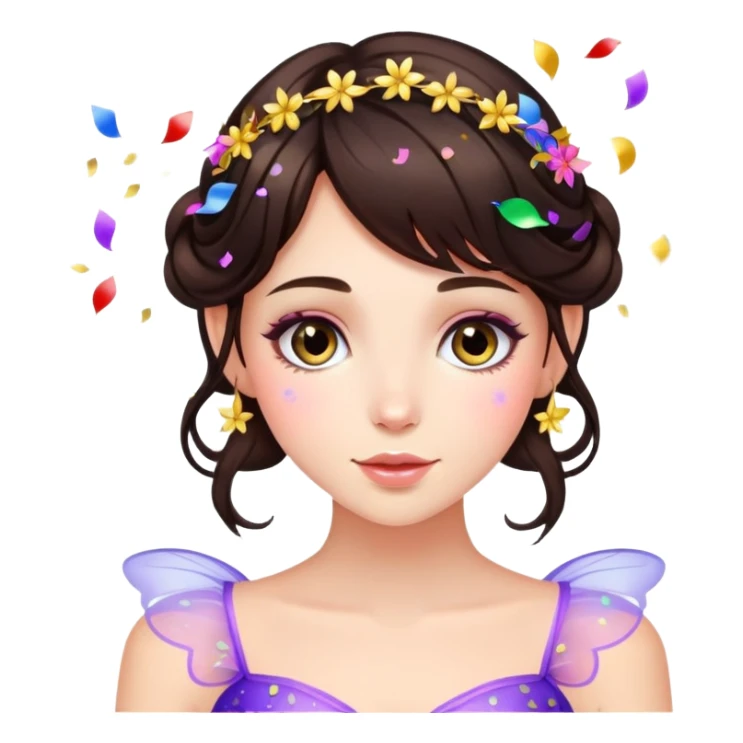 Beautiful Birthday Confetti fairy brunette sticker