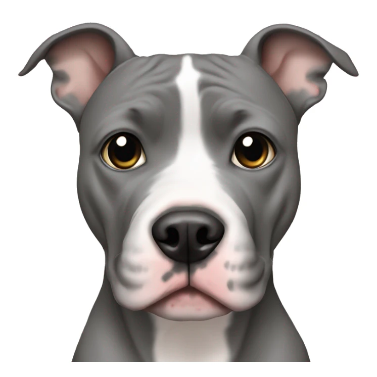 Gray and white pitbull with black eyes sticker