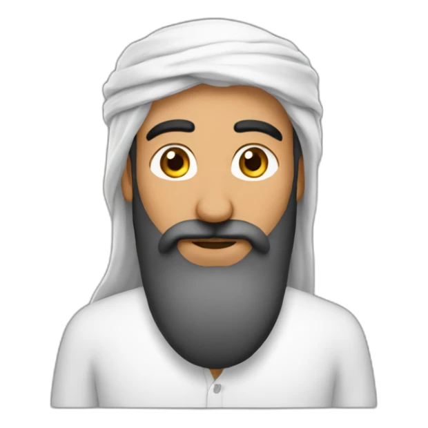 Arabe avec des cheveux longs sans barbe sticker