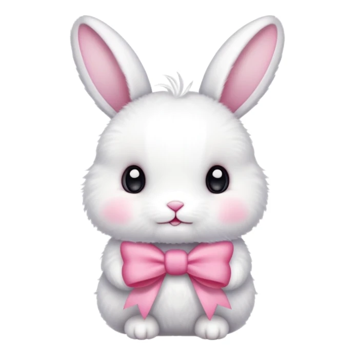 White bunny with a pink bow  sticker