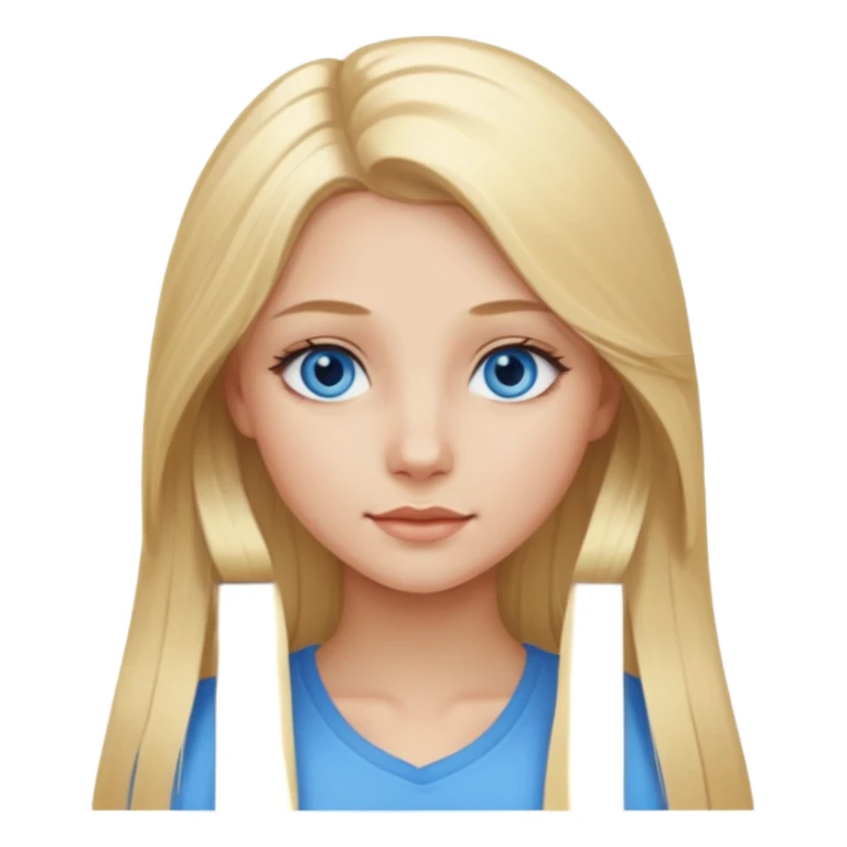 Pretty girl with long blonde hair and blue eyes sticker