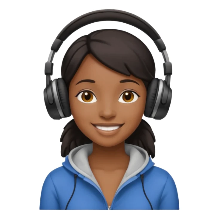 Black girl with headphones vibe sticker