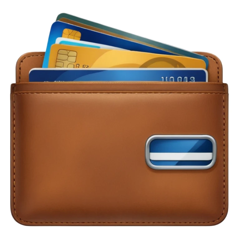 portefeuille marron avec pleins de billet et carte bancaire sticker