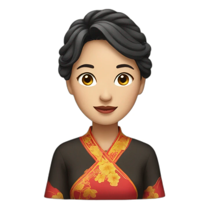 Woman wearing tradional vietnam clothes sticker