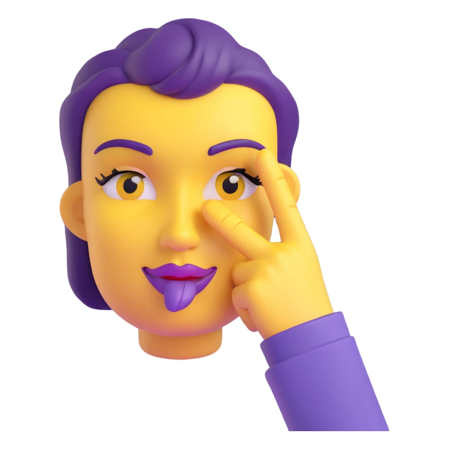 yellow face placing an index finger over pursed lips while winking and nodding sticker