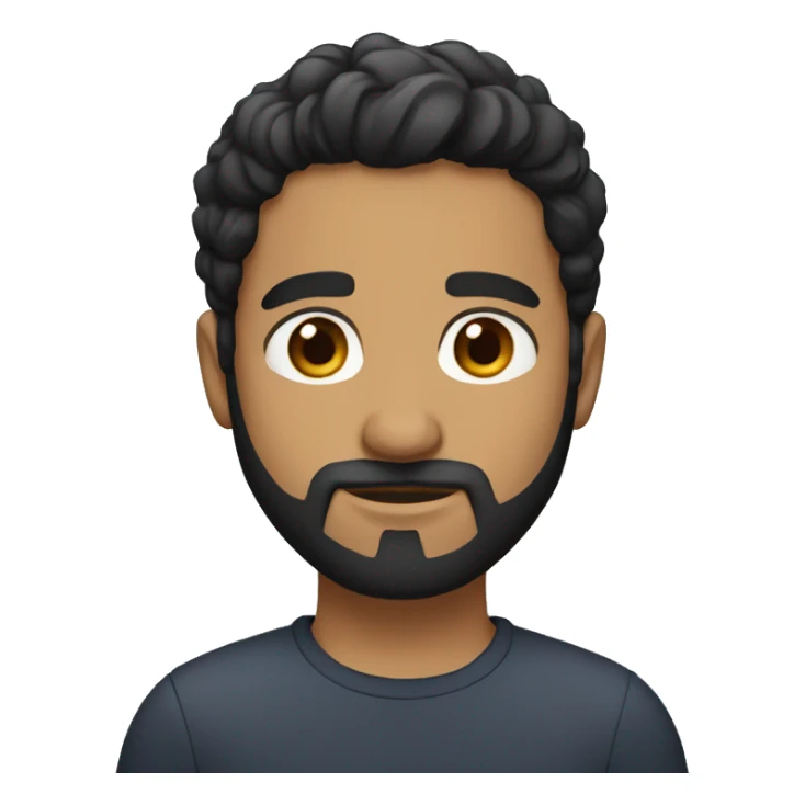 Big pakistani black and short hair with a beard and brown eyes sticker