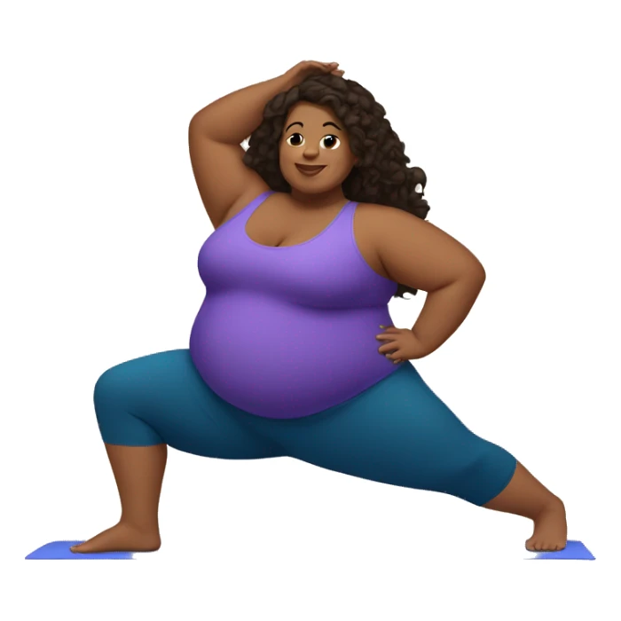 Plus size brunette woman doing yoga sticker