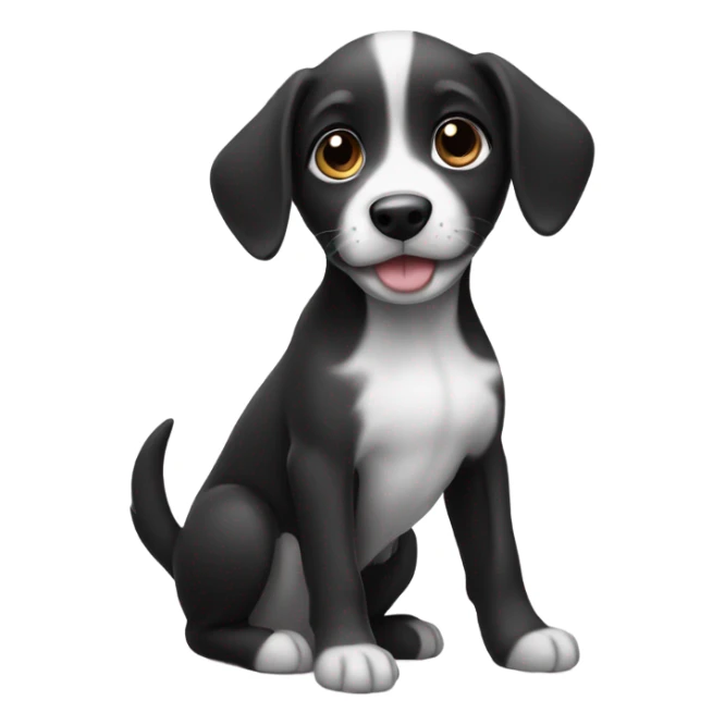 Black and white little puppy sticker