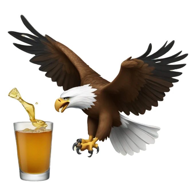 Eagle taking a shot of tequila sticker