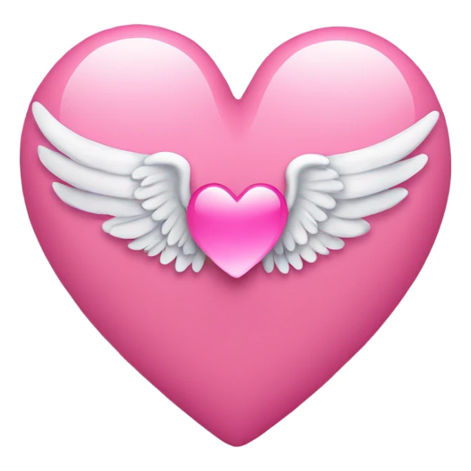 A pink heart with angel wings  sticker